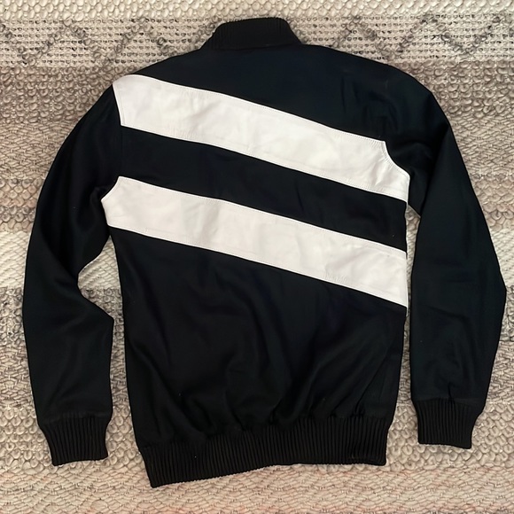 PRSVR Uptown Flight Suit Bomber Jacket w/ Cross Body Leather Stripes - Picture 8 of 9